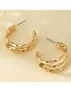 Fashion Gold Metal Multi-layered C-shaped Earrings