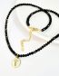 Fashion Black Crystal Beaded Cross Necklace