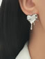 Fashion Silver Alloy Geometric Heart Stud Earrings
