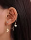 Fashion Gold Alloy Star Moon Chain Ear Clip Earrings