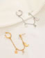 Fashion Silver Alloy Star Moon Chain Ear Clip Earrings