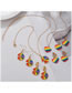 Fashion 2# Alloy Drip Color Heart Necklace Earrings Set