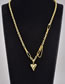 Fashion Gold Titanium Steel Geometric Heart Necklace