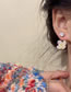 Fashion White Alloy Shell Flower Stud Earrings