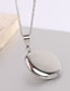 Fashion Gold Titanium Steel Openable Oval Glossy Photo Box Necklace