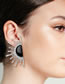 Fashion Silver Alloy Diamond Sunflower Stud Earrings