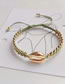 Fashion 4# Gold-plated Copper Bead Braided Shell Bracelet