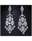 Fashion Platinum Copper And Diamond Geometric Drop Tassel Earrings