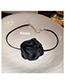 Fashion 2# Necklace - Black Fabric Flower Necklace