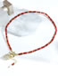 Fashion Red Semi-precious Beaded Diamond Heart Ot Buckle Necklace
