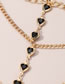 Fashion Gold Metal Diamond Heart Chain Anklet Set