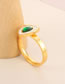 Fashion Golden Red Titanium Steel Diamond Heart Ring