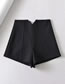 Fashion Black Polyester V-line Straight Shorts