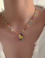 Fashion Color Multicolored Crystal Beaded Sunflower Necklace