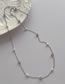Fashion Silver Geometric Diamond And Pearl Chain Necklace