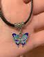 Fashion Black Alloy Geometric Butterfly Necklace