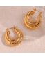 Fashion Gold Gold-plated Stainless Steel Round Earrings