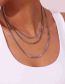 Fashion 3mm Wide Blade Chain Necklace - Gold 40cm+5cm Titanium Steel Geometric Snake Chain Necklace