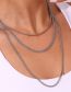Fashion 3mm Foxtail Chain-steel Color Necklace-45cm+5cm Titanium Steel Geometric Foxtail Chain Necklace