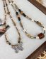 Fashion B Brown Square Necklace Geometric Stone Cube Beaded Necklace