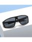 Fashion Black Frame Ice Blue C2 Pc Irregular Large Frame Sunglasses