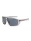 Fashion Transparent Gray Frame Black Gray C4 Pc Irregular Large Frame Sunglasses