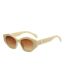 Fashion Beige Frame Double Tea C2 Pc Irregular Large Frame Metal Triumphal Arch Sunglasses
