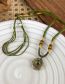 Fashion Green Geometric Safety Buckle Necklace