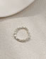 Fashion Silver Irregular Smashed Silver Beaded Ring