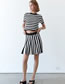 Fashion Black Stripes Striped Knitted Skirt