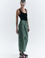 Fashion Dark Green Blended Cargo Slit Skirt