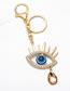 Fashion Gold Alloy Diamond Eyes Keychain