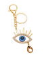 Fashion Gold Alloy Diamond Eyes Keychain
