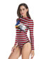Fashion 4# Polyester Printed Crew Neck Swimsuit
