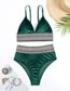 Fashion Green Velvet High Waist Two-piece Swimsuit