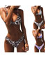 Fashion White Leopard Polyester Leopard Print Swimsuit