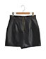 Fashion Black Pu Slit Skirt