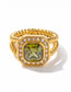 Fashion Gold Titanium Square Diamond Ring