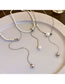 Fashion 3# Necklace - Silver Irregular Broken Silver Broken Silver Beaded Snake Chain Y Necklace
