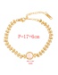 Fashion Gold Titanium Shell Round Bow Bracelet