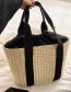 Fashion Khaki Straw Large-capacity Drawstring Handbag