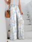 Fashion Safflower Polyester Printed Wide-leg Trousers