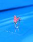 Fashion Pink Copper Drip Oil Butterfly Nose Clip