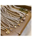 Fashion 12#necklace-gold Diamond Saturn (gold Plating) Pearl Bead And Diamond Planet Necklace