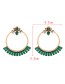 Fashion Green Alloy Diamond Hoop Bee Stud Earrings