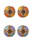 Fashion Orange Alloy Pattern Round Contrasting Color Opal Stud Earrings