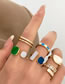 Fashion 16# Copper And Diamond Geometric Ring