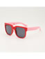 Fashion Black Frame Red Legs Pc Square Large Frame Sunglasses