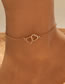 Fashion Silver Alloy Geometric Heart Anklet