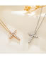Fashion 6# Copper And Diamond Cross Necklace